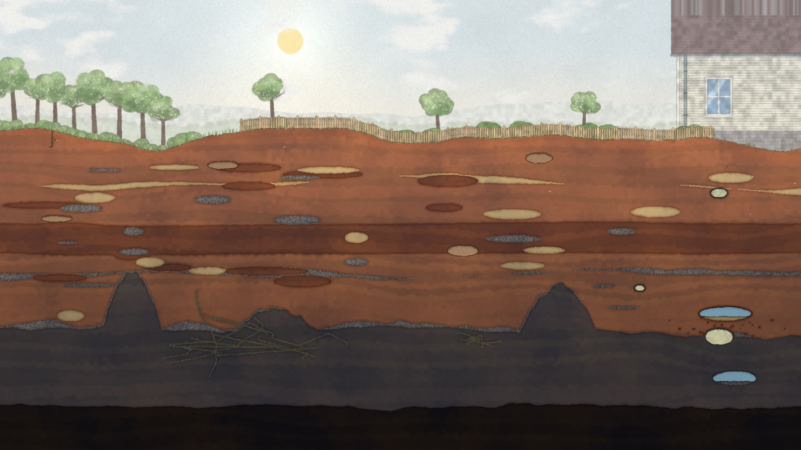 The same kind of world drawn by the new renderer